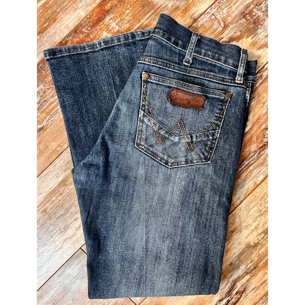 Wrangler Retro Slim Boot Jeans Men's 32x30 Dark Wash Stretch Western Cowboy